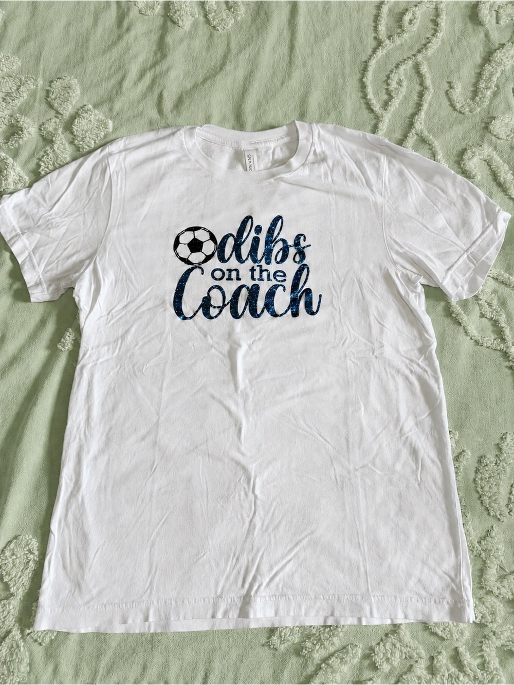White Graphic 'Dibs on the Coach' Soccer T‑Shirt